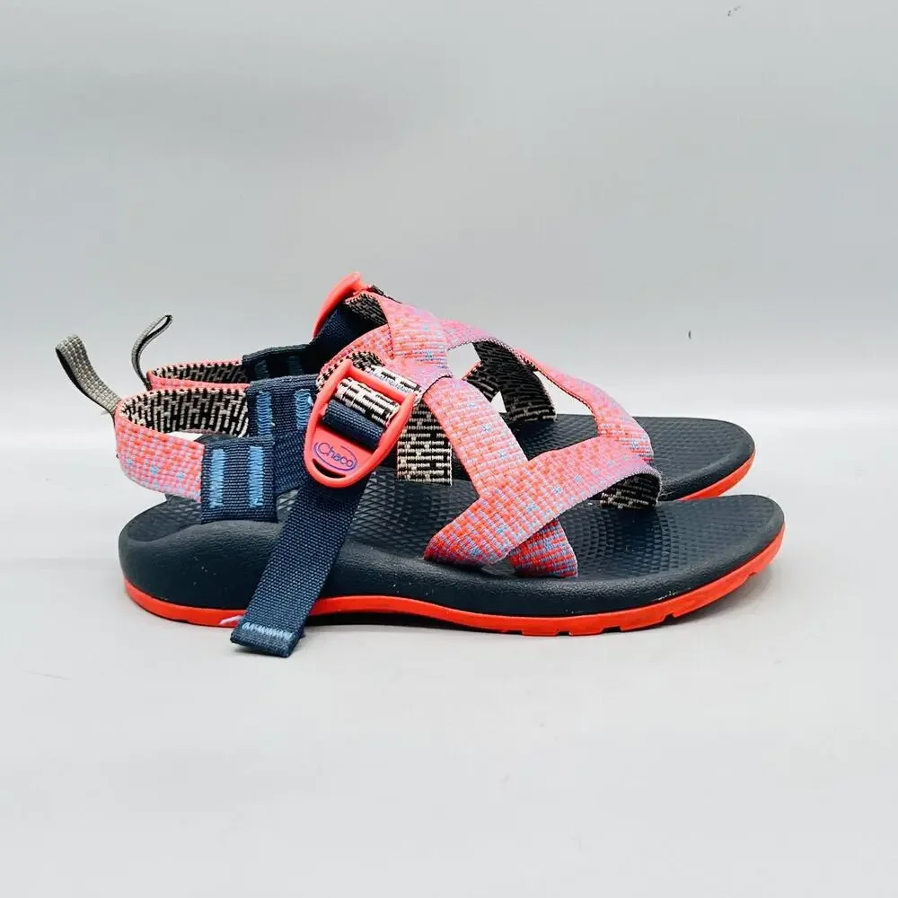 Chaco Sandals Kids Girls 2 Pink Blue Strappy Water Hiking Trail Outdoor Shoes